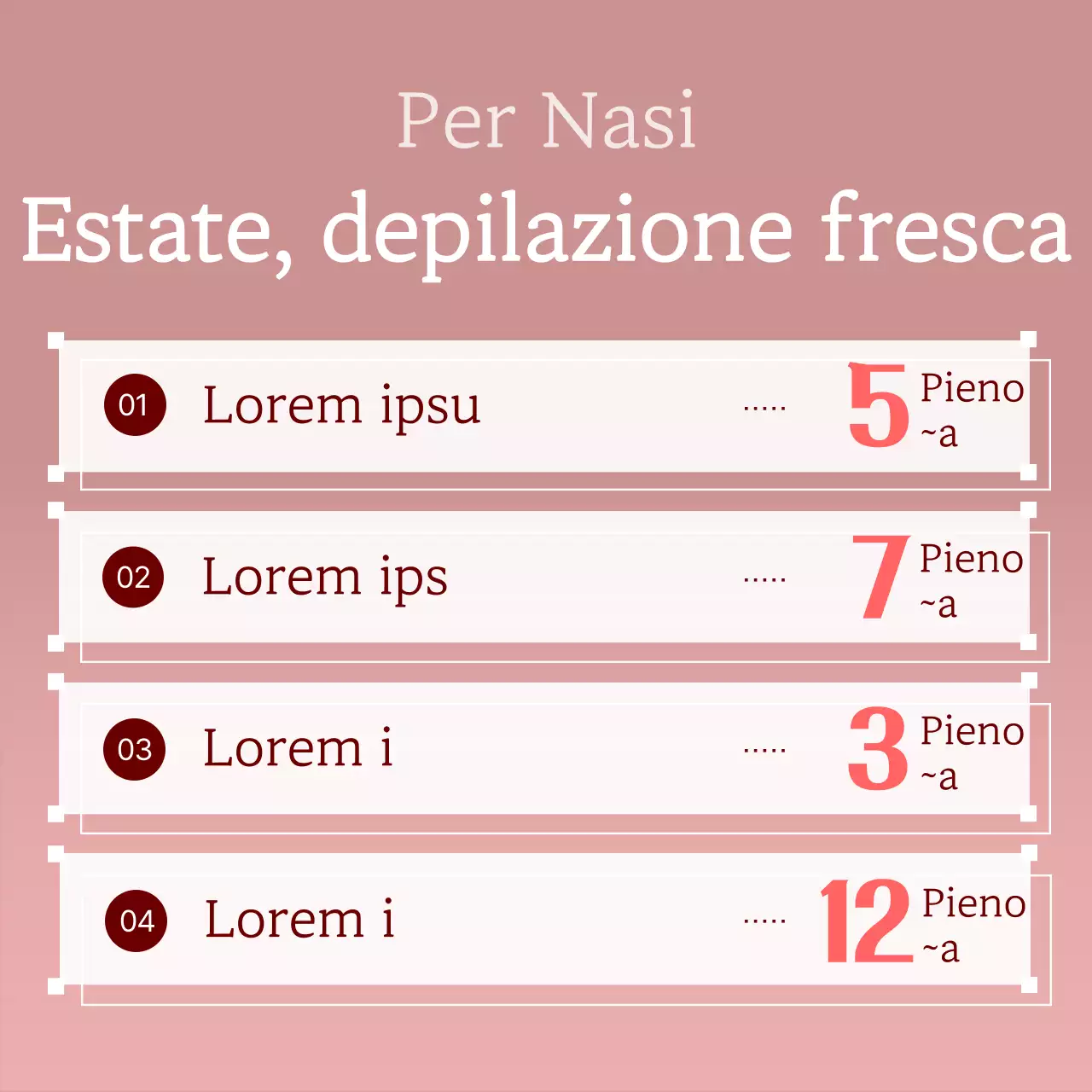 Pacchetto procedura Basic Style bianco e rosso post