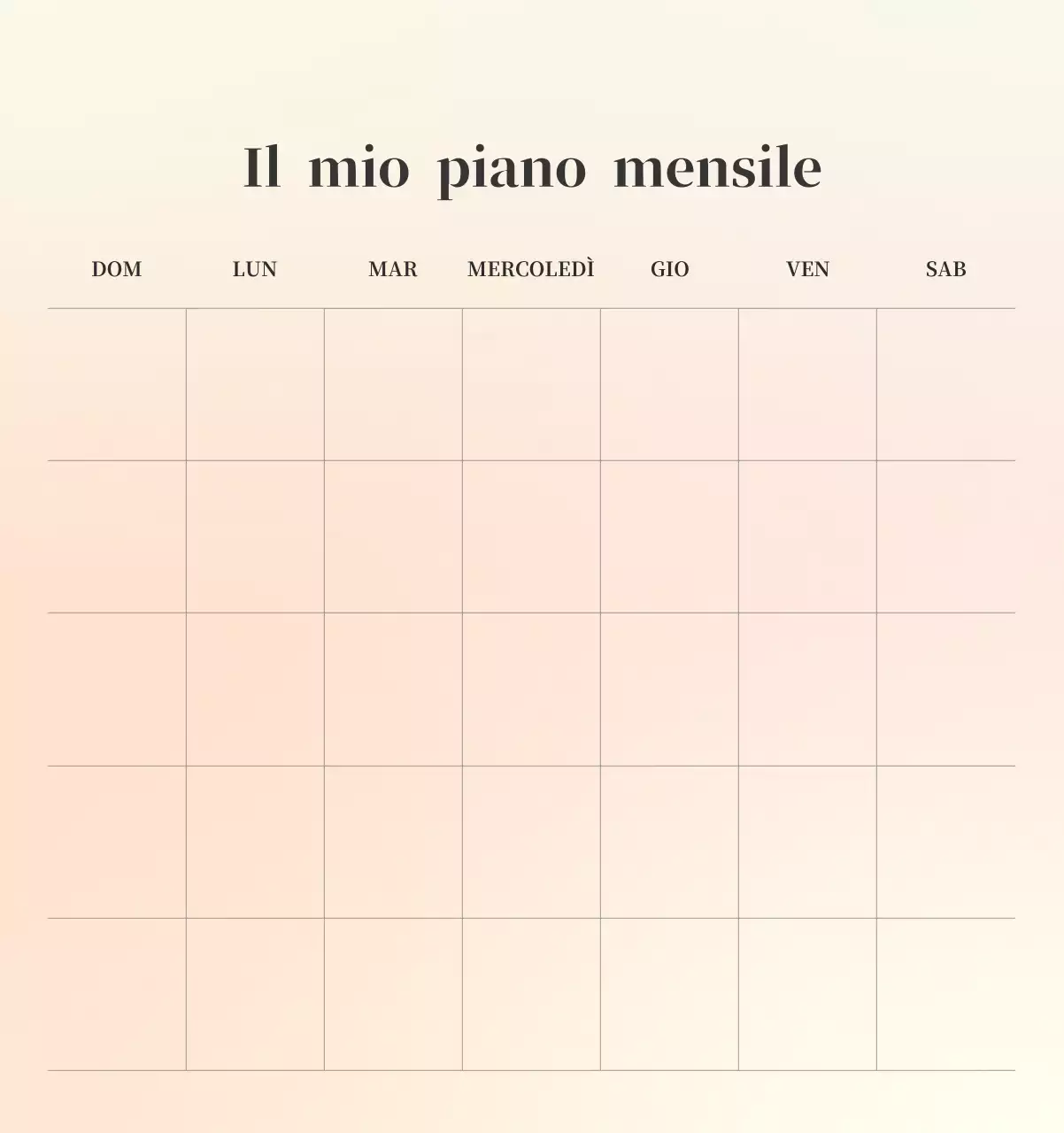 Calendario minimalista a gradi
