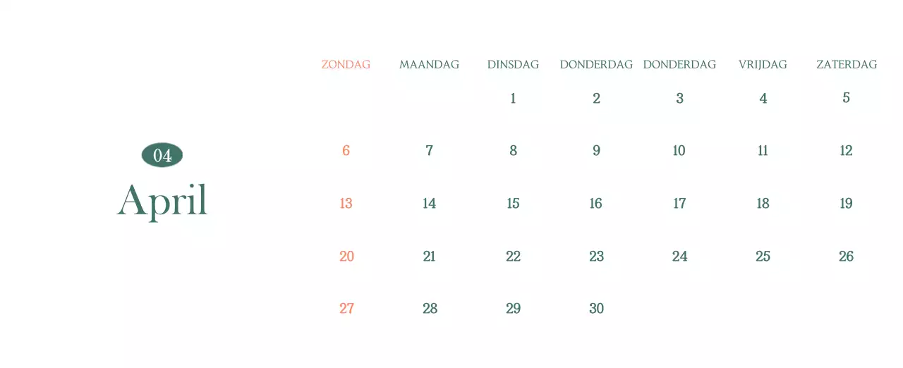 Een moderne cafékalender met aanbevelingen voor de drank van de maand