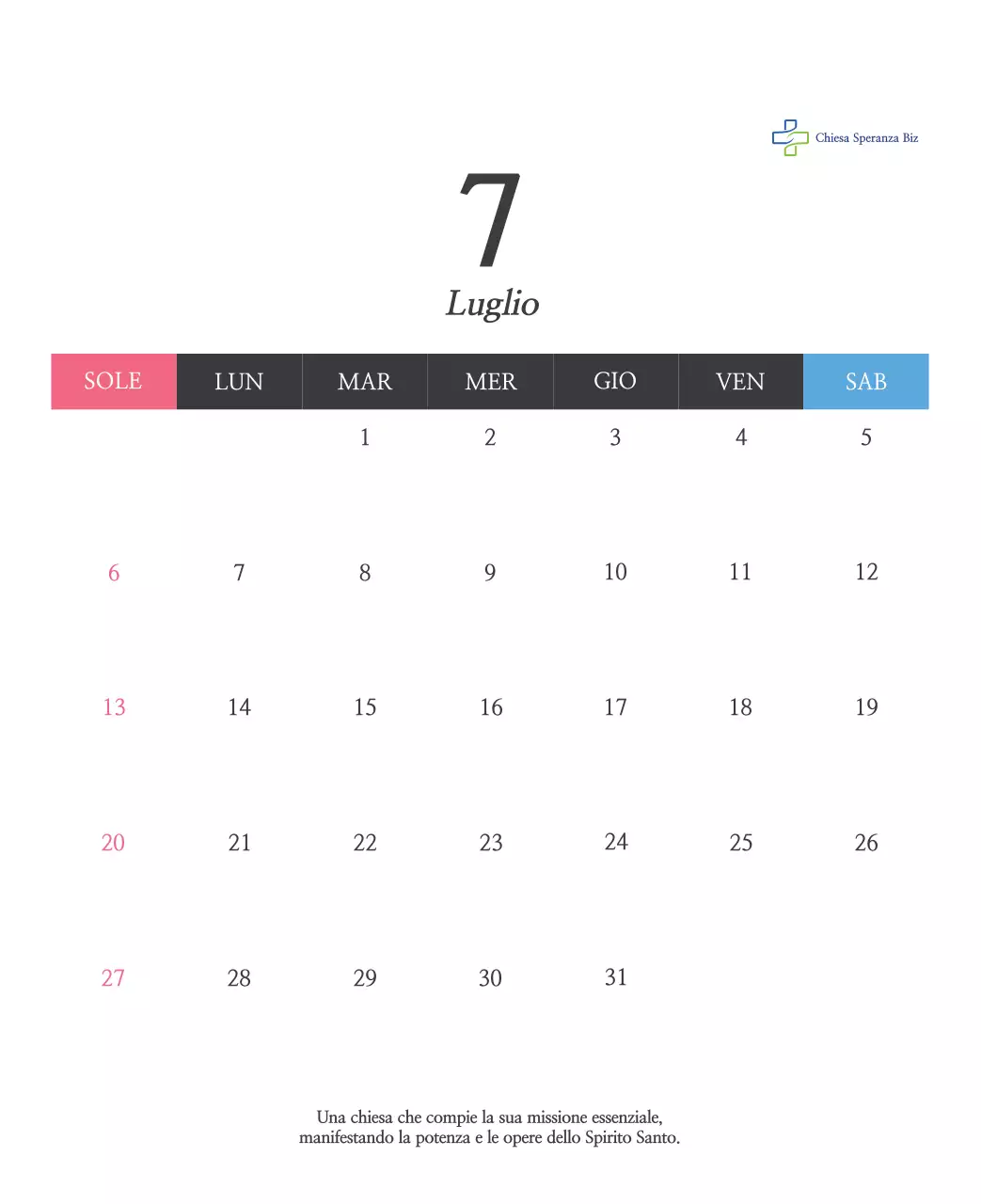 Promozione della chiesa biblica in calligrafia semplice