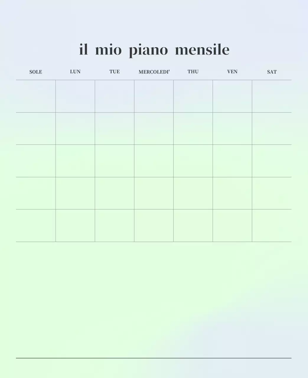 Calendario minimalista a gradi