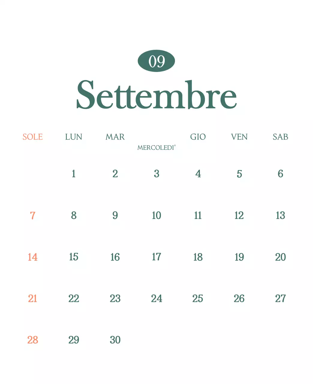 Un moderno calendario dei caffè con i consigli per la bevanda del mese