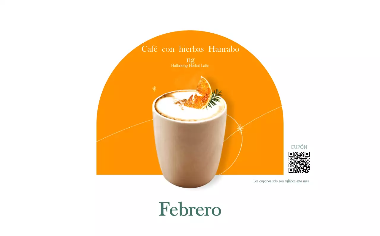 Un moderno calendario de cafeterías con recomendaciones para la bebida del mes