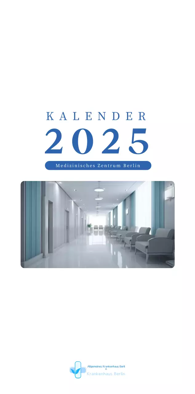 Blauer moderner Krankenhauskalender