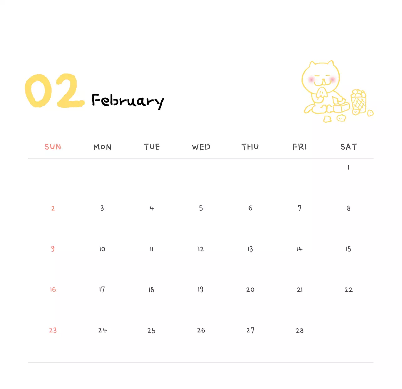 Lịch ngày dễ thương màu ngà