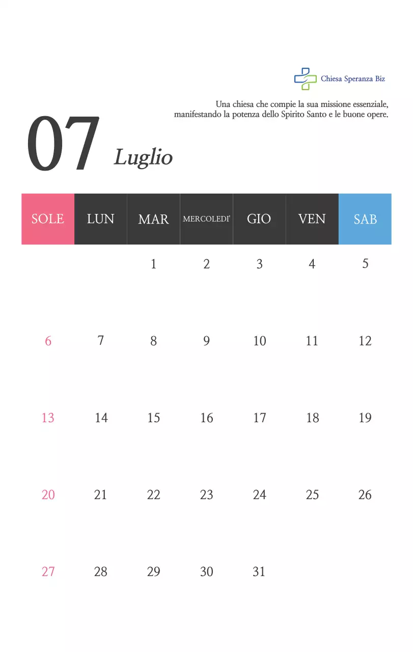 Promozione della chiesa biblica in calligrafia semplice