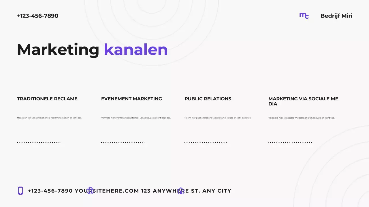 Paars modern marketingplan