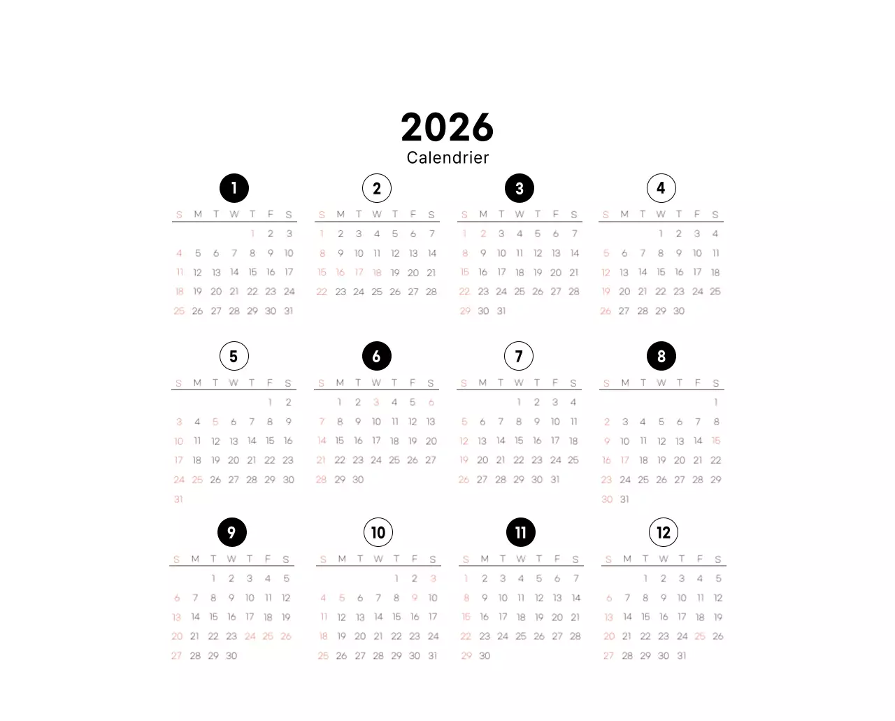 Calendrier de bureau photo simple pour les cafés dans les tons blancs