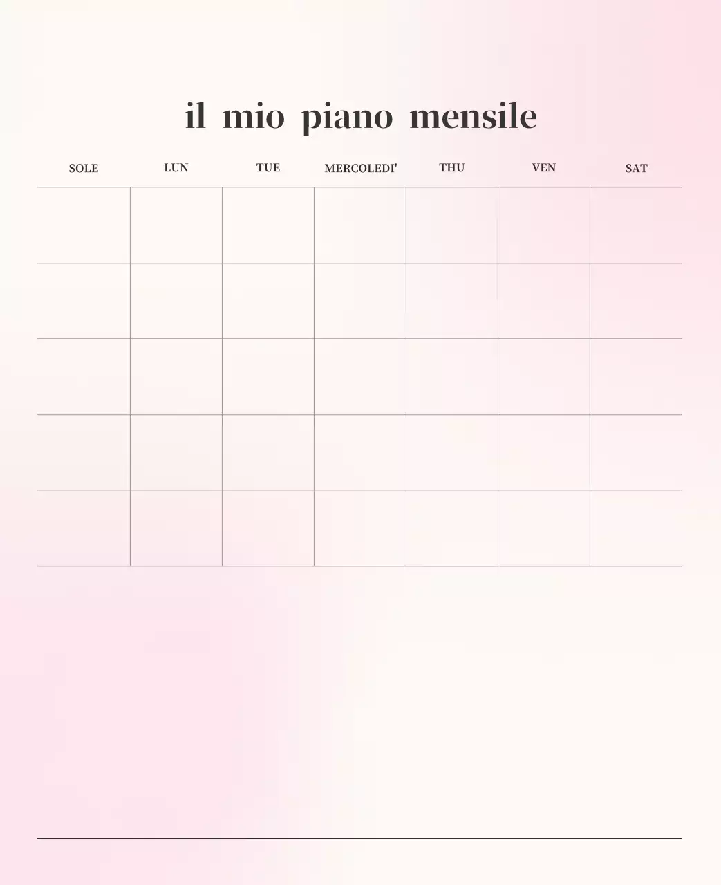 Calendario minimalista a gradi