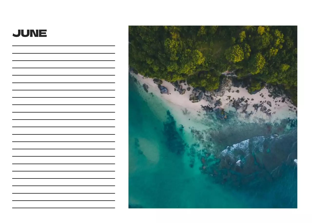 Sky photo clean calendar