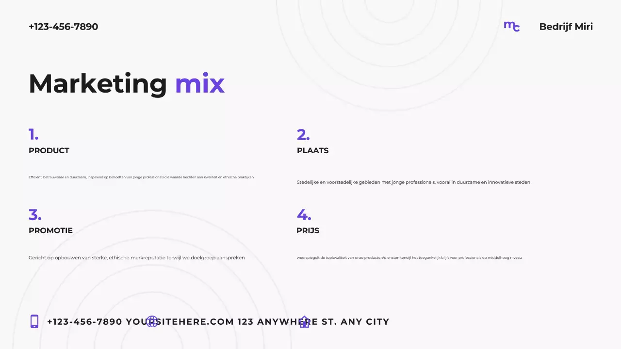 Paars modern marketingplan