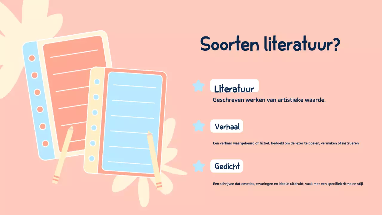 abstracte kleurrijke inleiding tot literatuurlesmateriaal