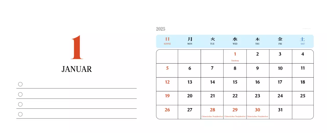 Retro-Konzept Erinnerungskalender in rot
