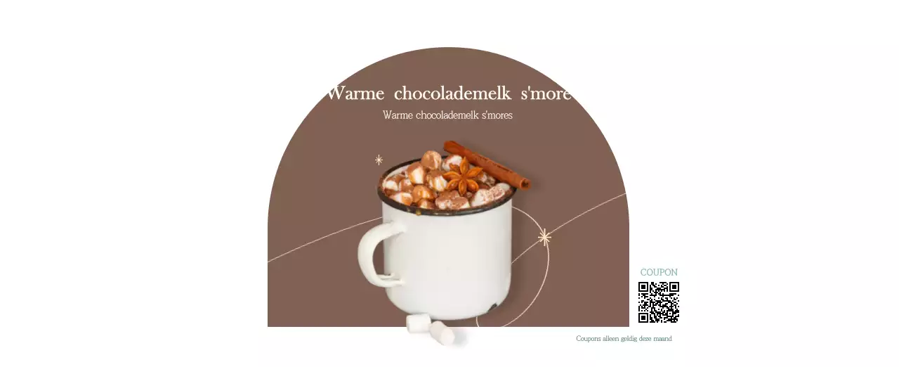 Een moderne cafékalender met aanbevelingen voor de drank van de maand