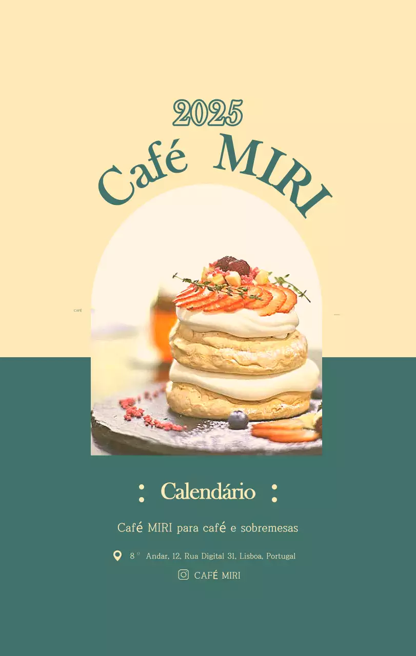 Um calendário moderno de cafés com recomendações da bebida do mês