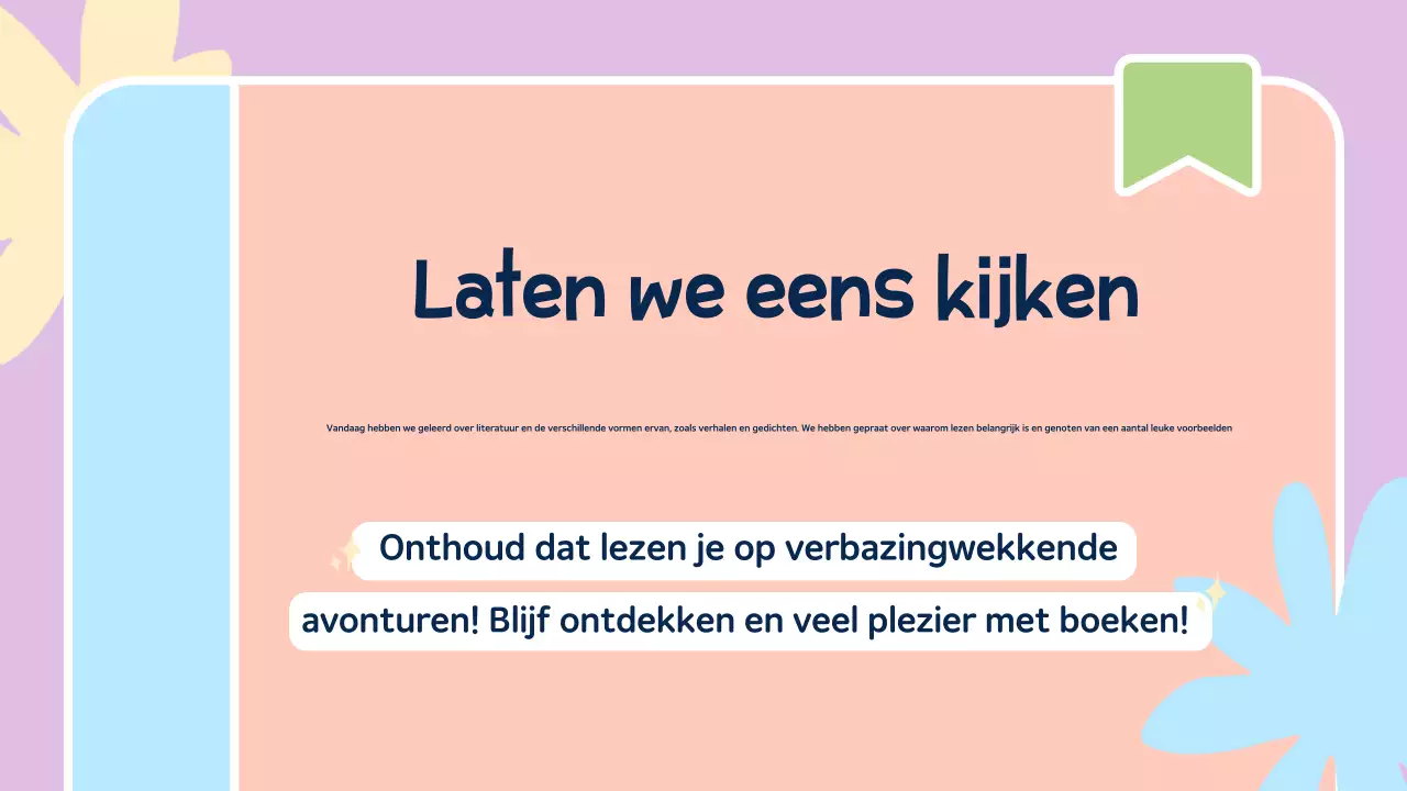 abstracte kleurrijke inleiding tot literatuurlesmateriaal