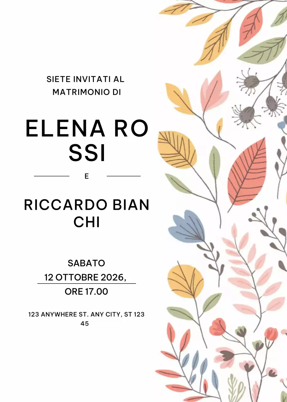 invito di nozze elegante bianco