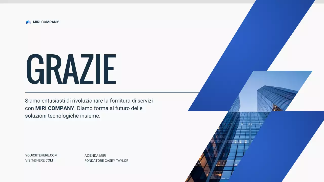 documento pitch deck blu moderno