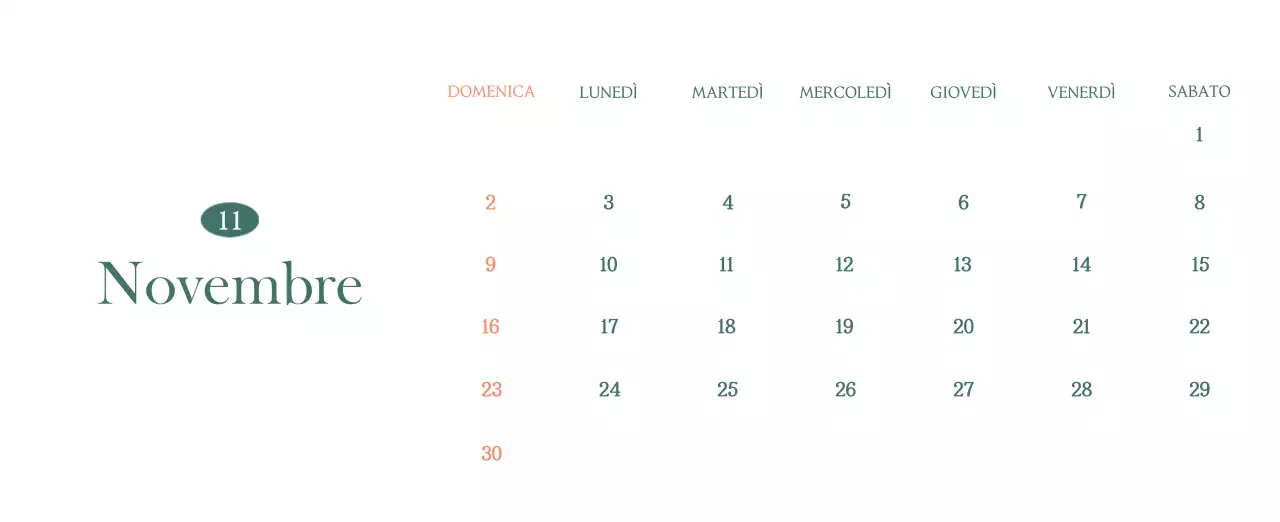 Un moderno calendario dei caffè con i consigli per la bevanda del mese