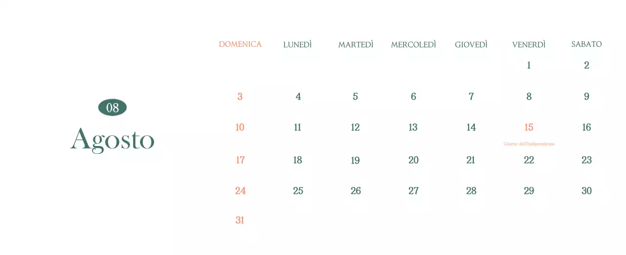 Un moderno calendario dei caffè con i consigli per la bevanda del mese