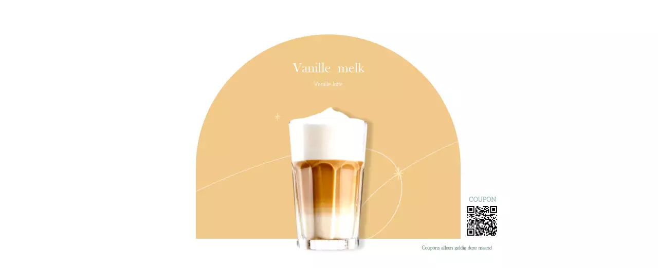 Een moderne cafékalender met aanbevelingen voor de drank van de maand