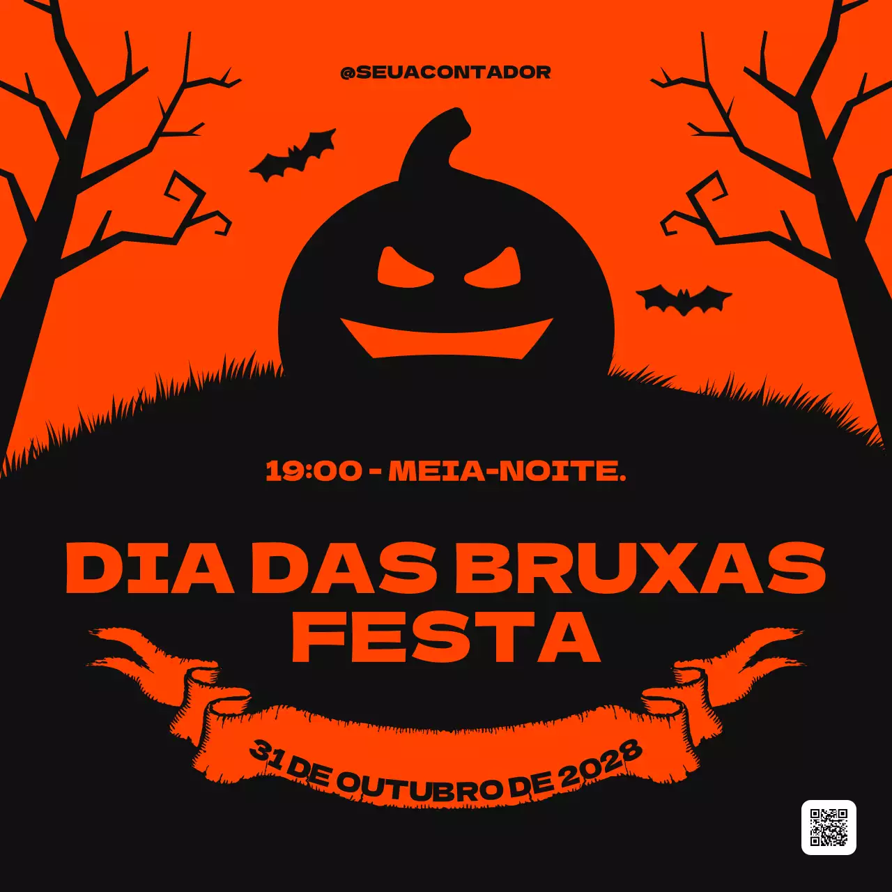 aviso vermelho vintage para festa de halloween