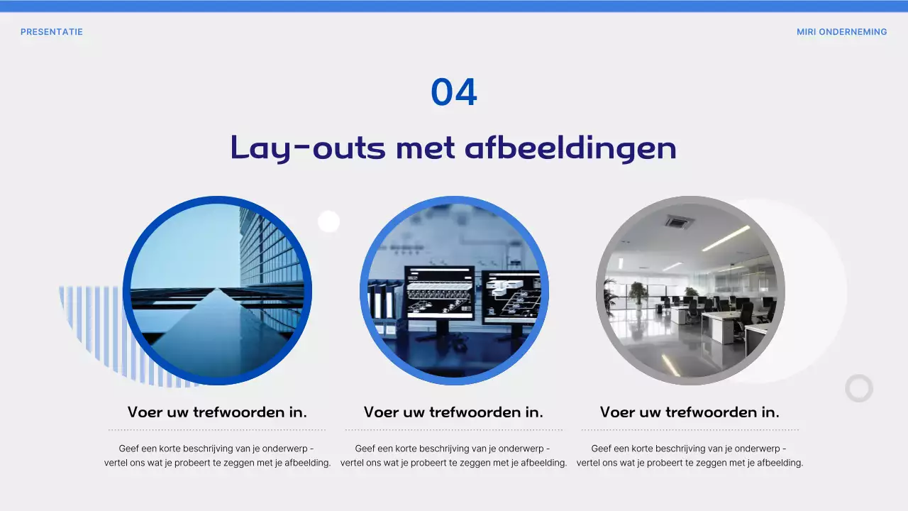 Voorstel met eenvoudige vormen op een blauwe achtergrond