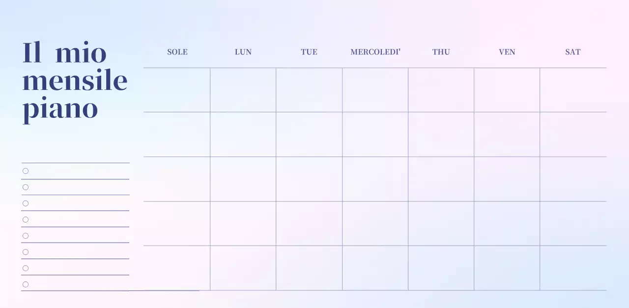 Calendario minimalista a gradi