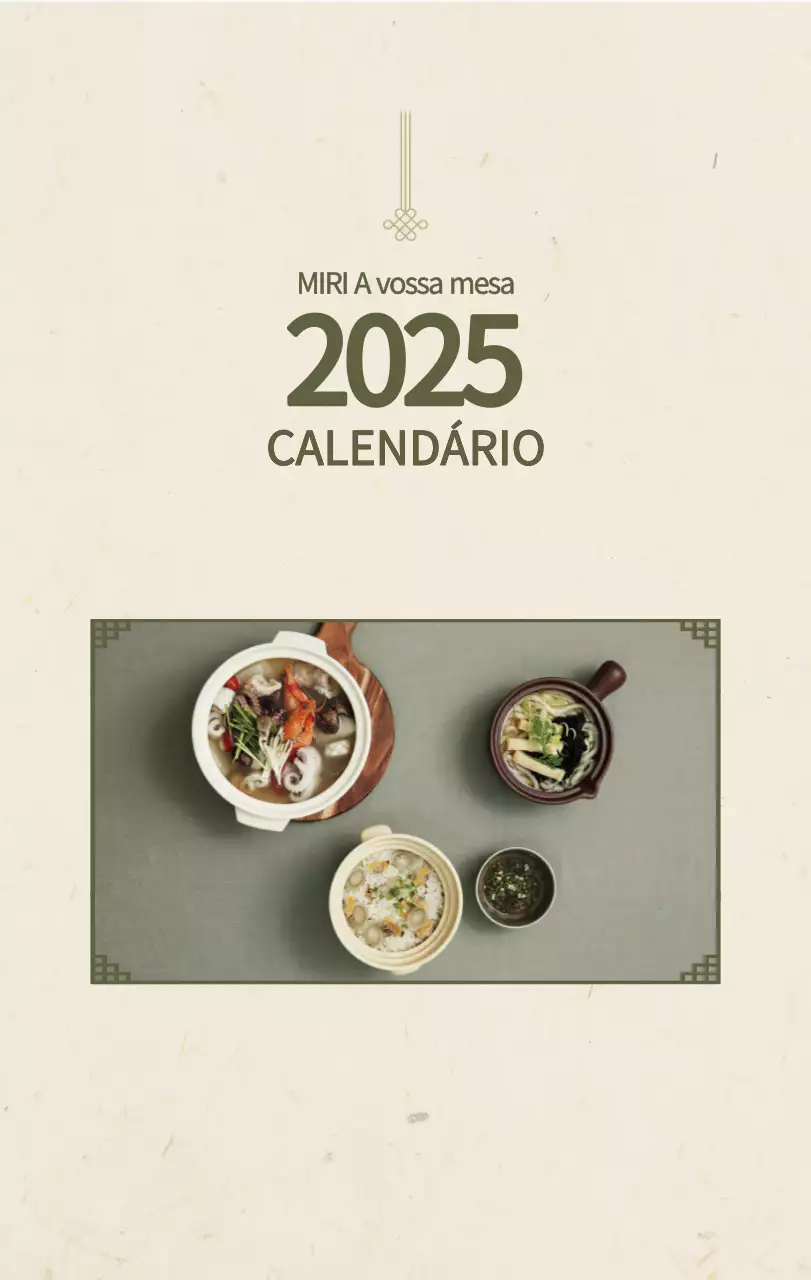 Calendário da alimentação tradicional bege