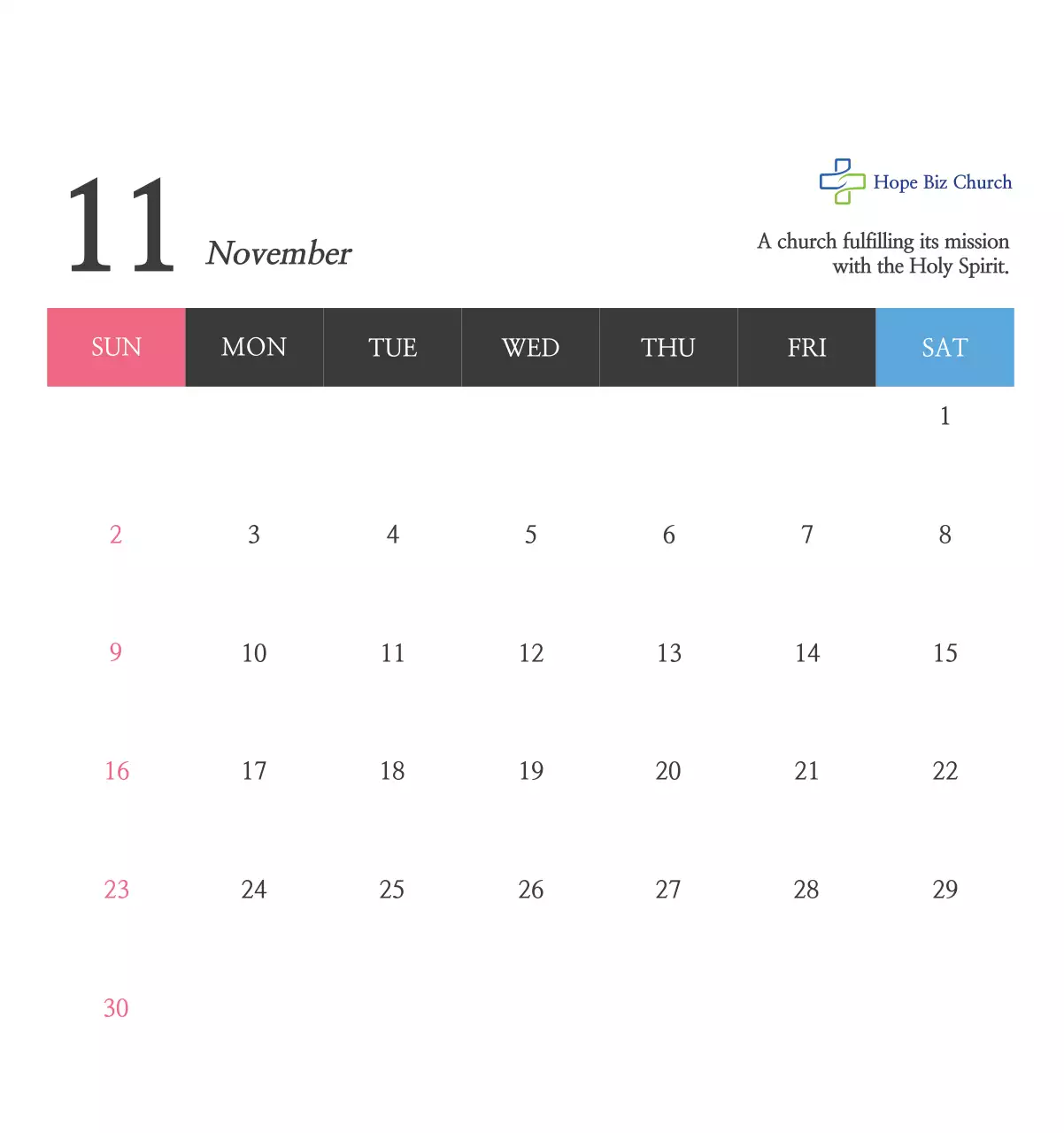 Promote a simple calligraphy Bible Church