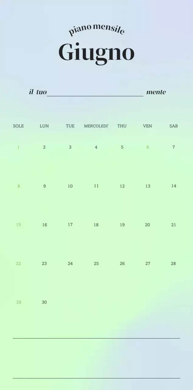 Calendario minimalista a gradi