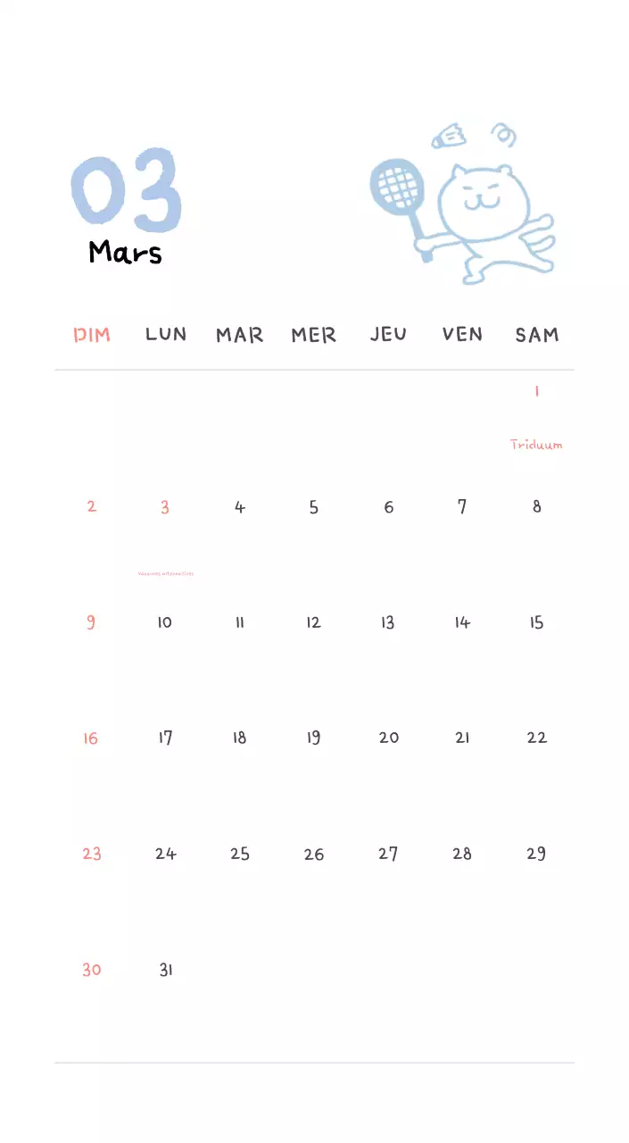 Calendrier journalier en ivoire