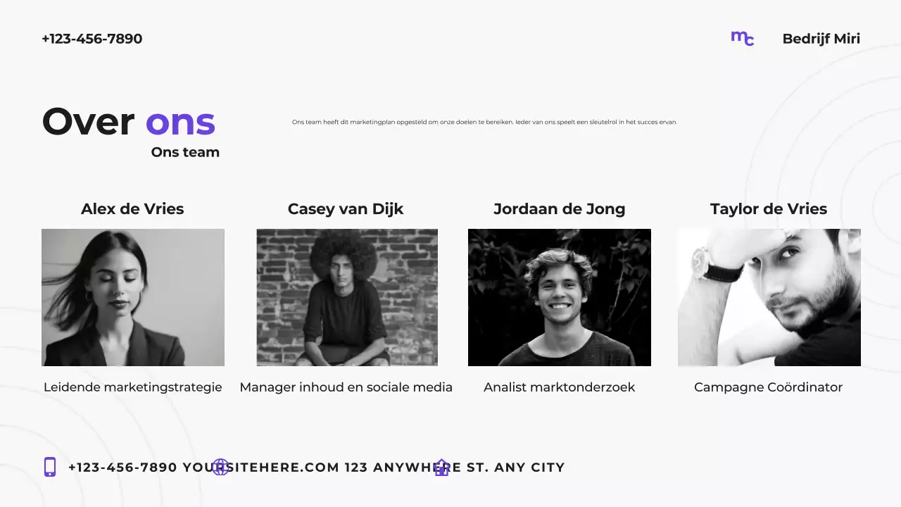 Paars modern marketingplan