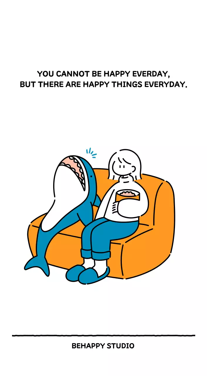 Illustrated calendar with a cute line style