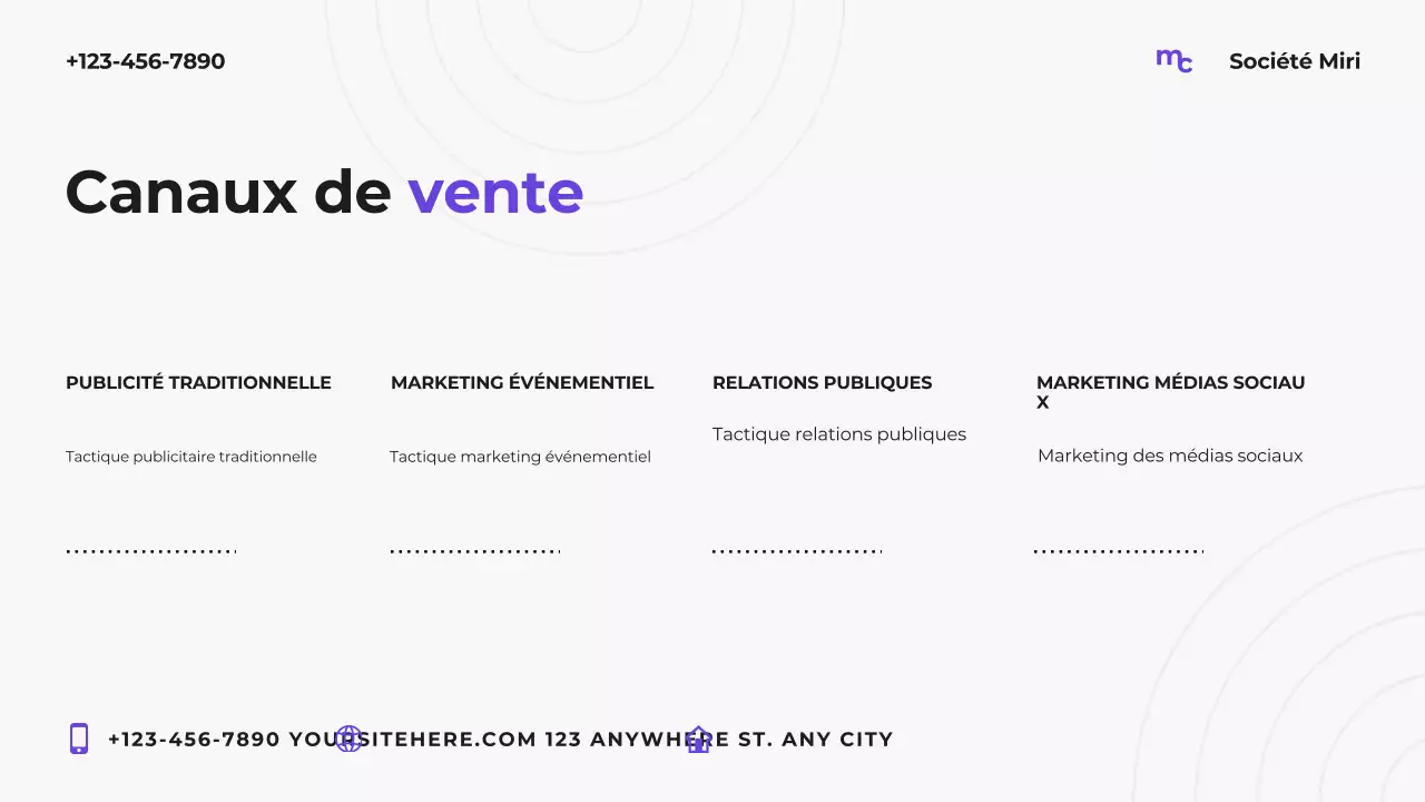 Plan marketing moderne violet