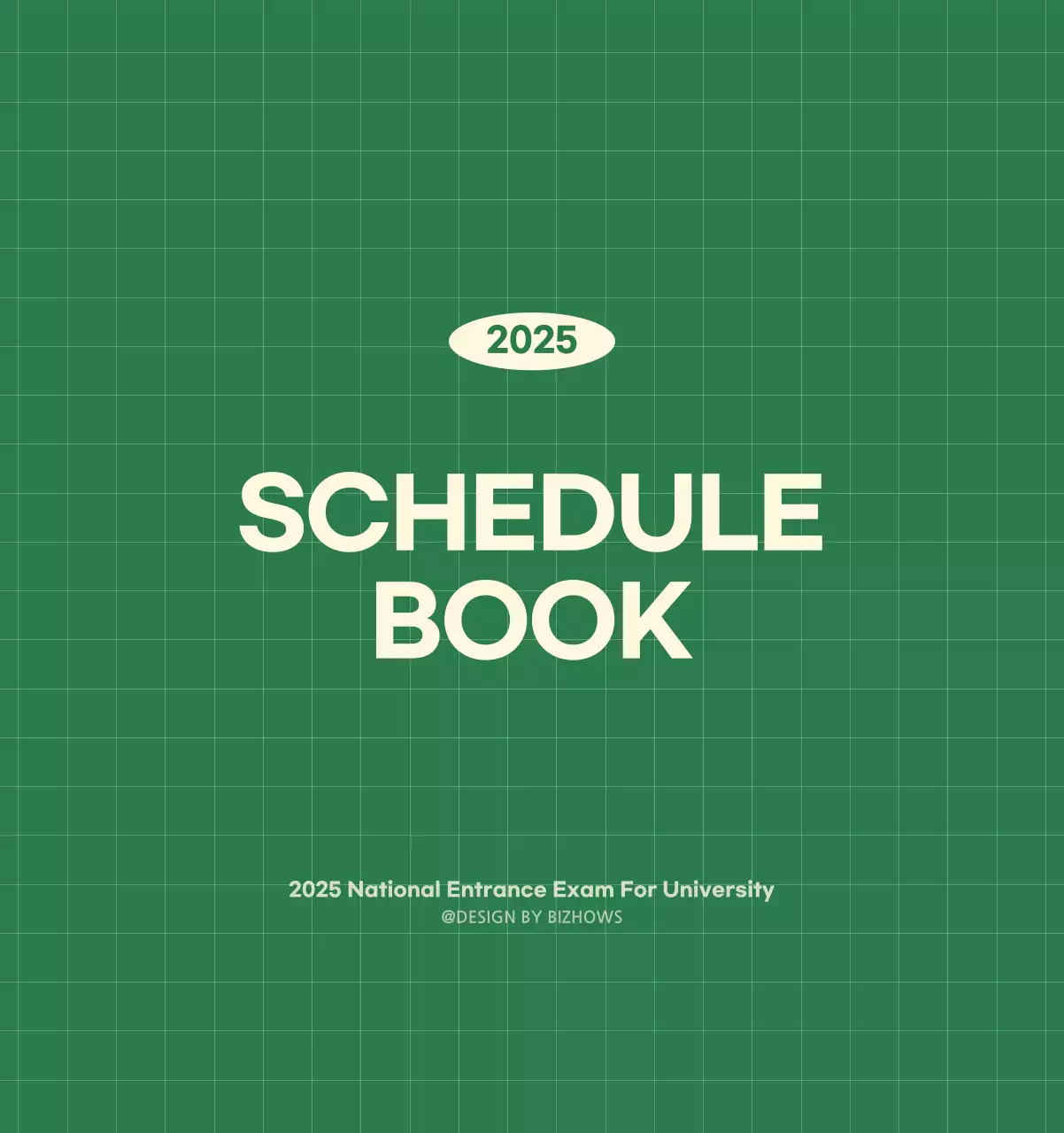 SAT D-Day Notepad Concept Wall Calendar in Green and Light Yellow