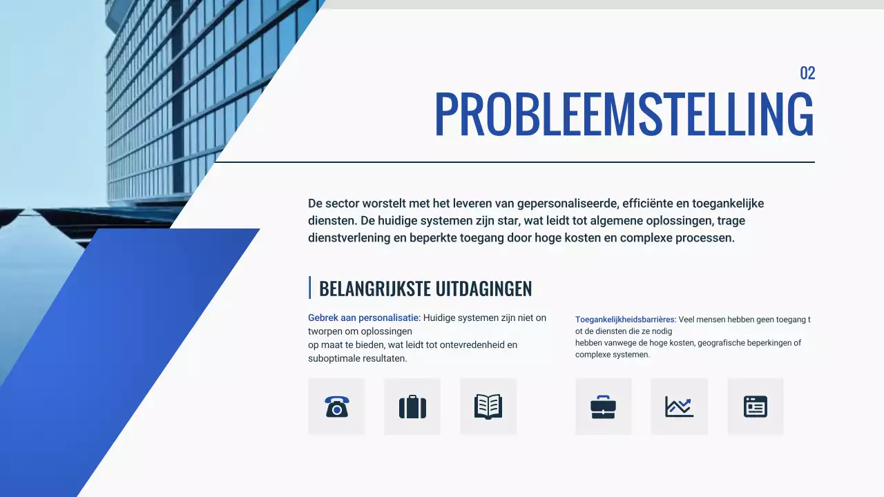 blauw modern pitch deck document