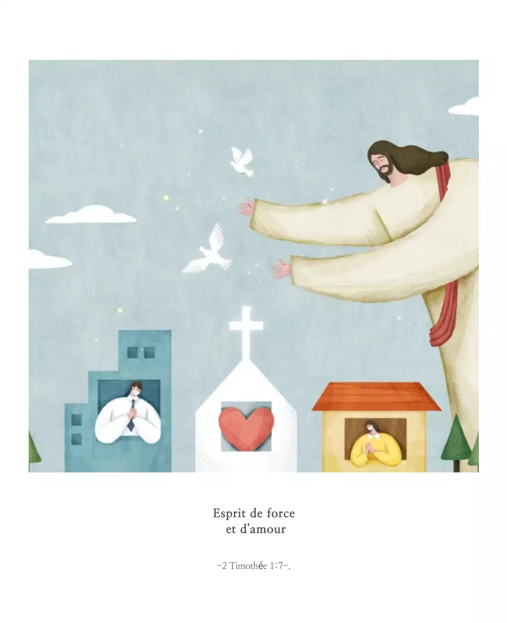 Illustration pastel de l'église