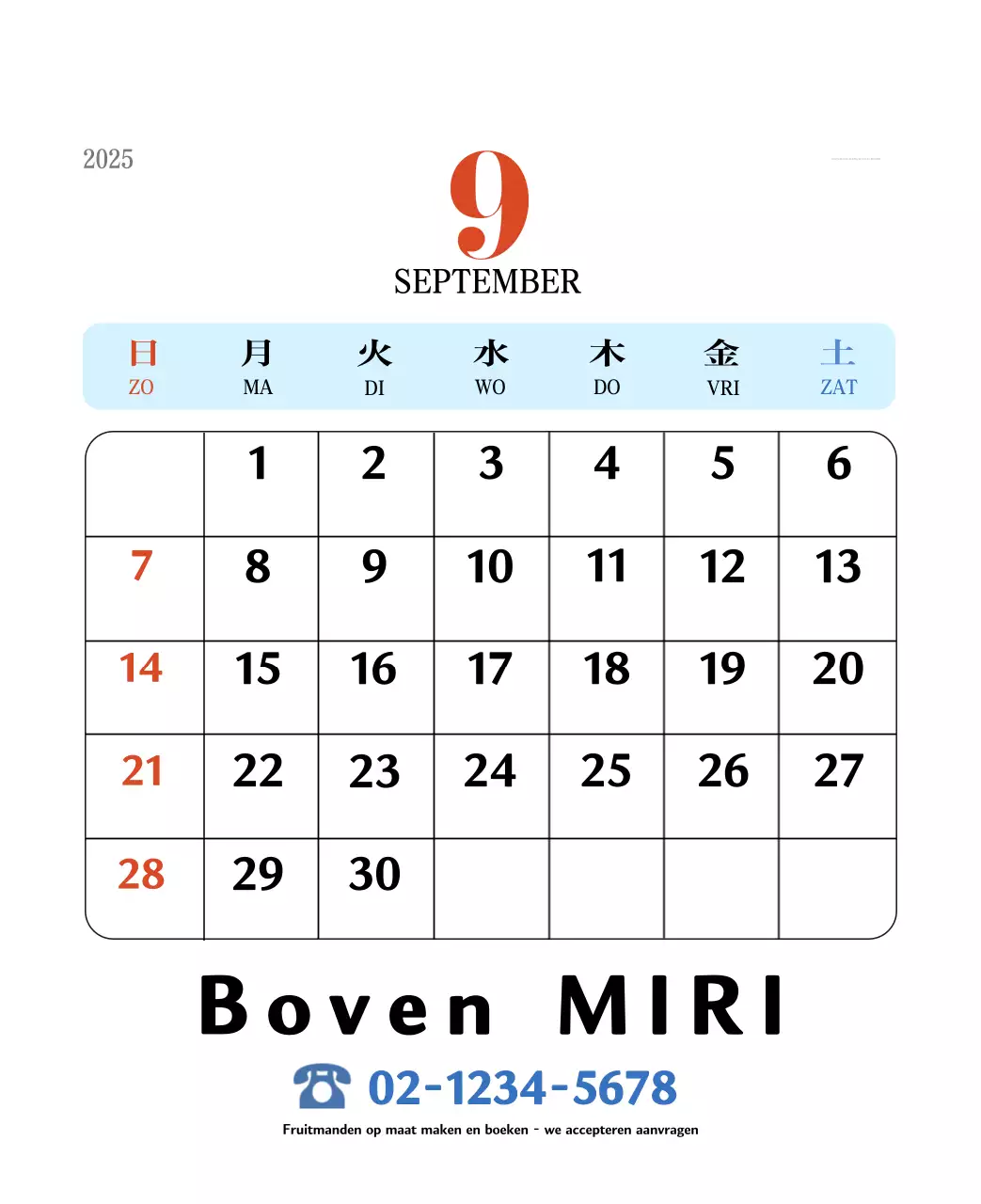 Retro concept memory kalender in rood