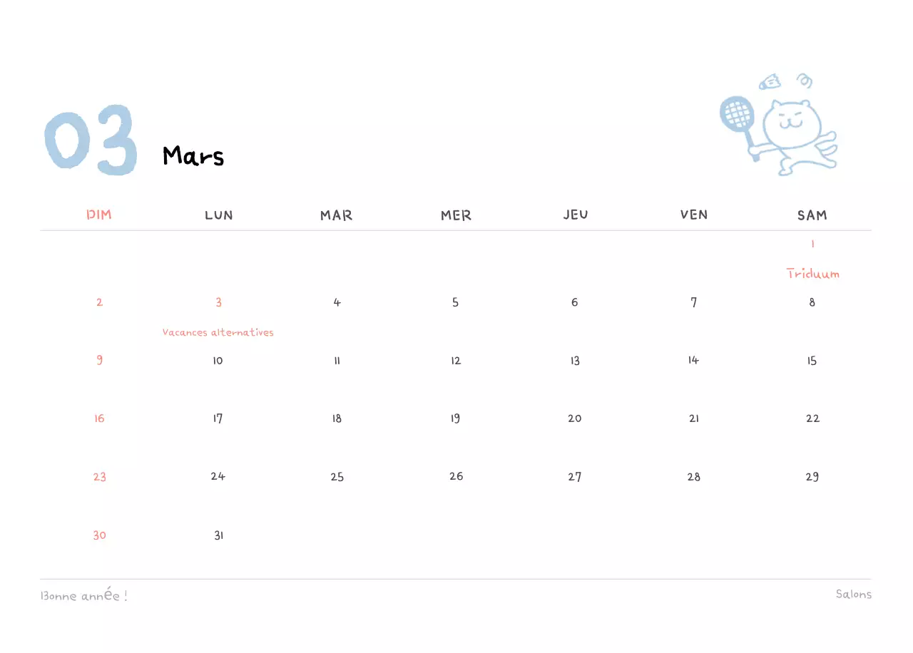 Calendrier journalier en ivoire