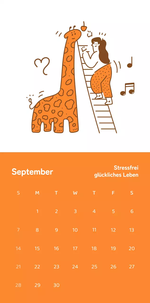 Kalender mit farbenfrohen und emotionalen Illustrationen