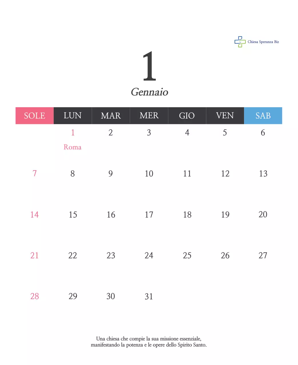 Promozione della chiesa biblica in calligrafia semplice