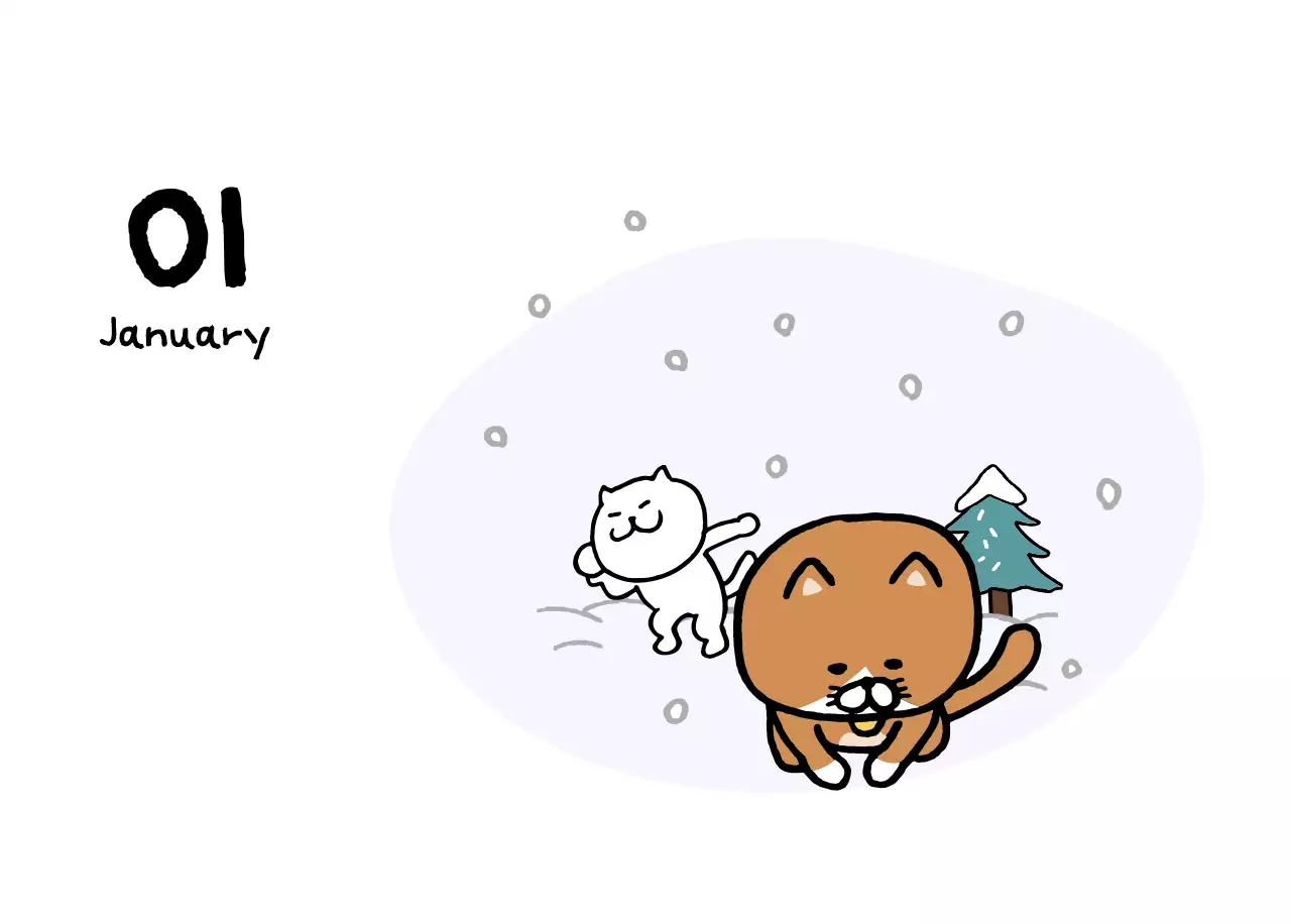 Ivory Cozy Daily Calendar