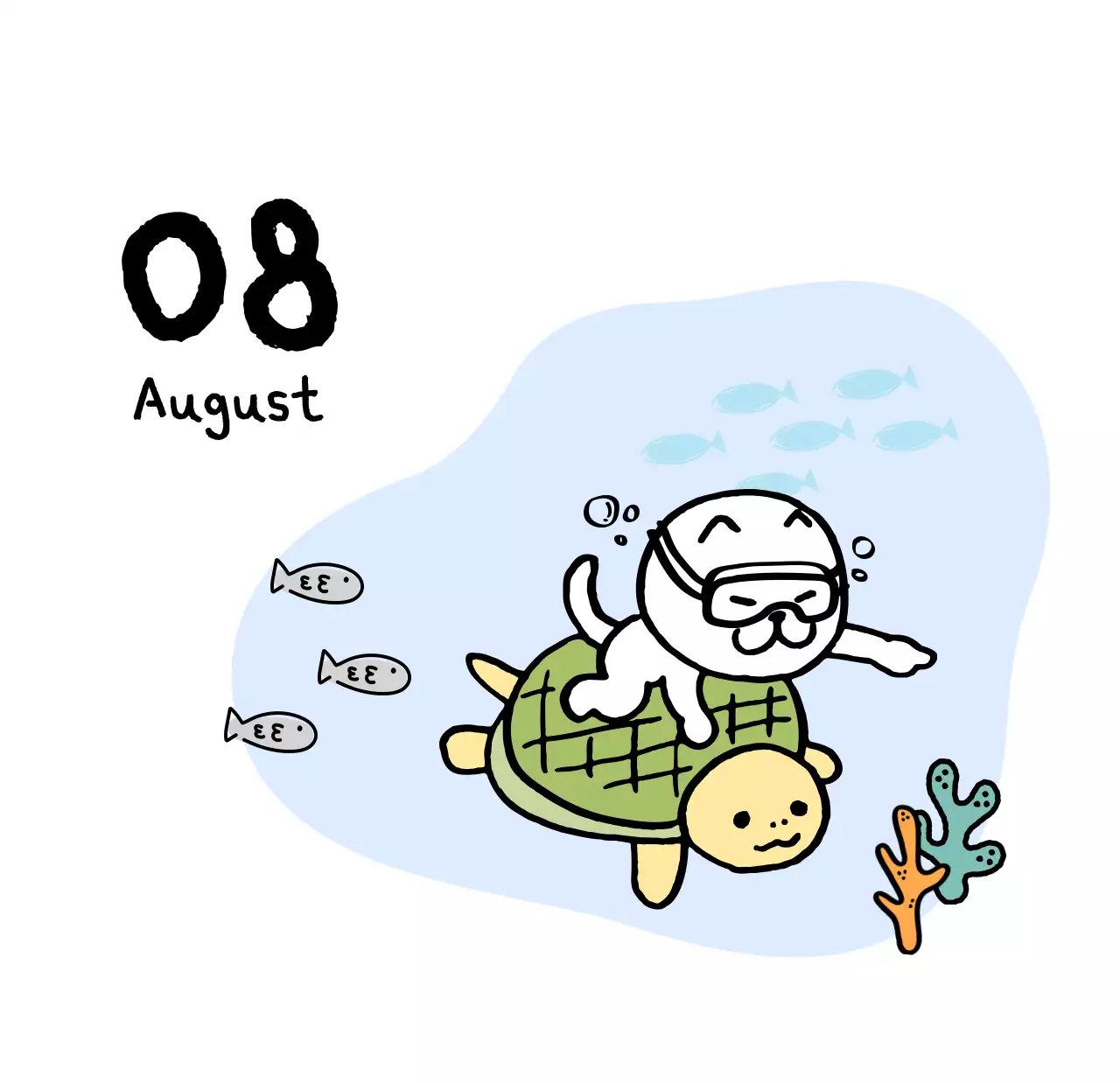 Lịch ngày dễ thương màu ngà