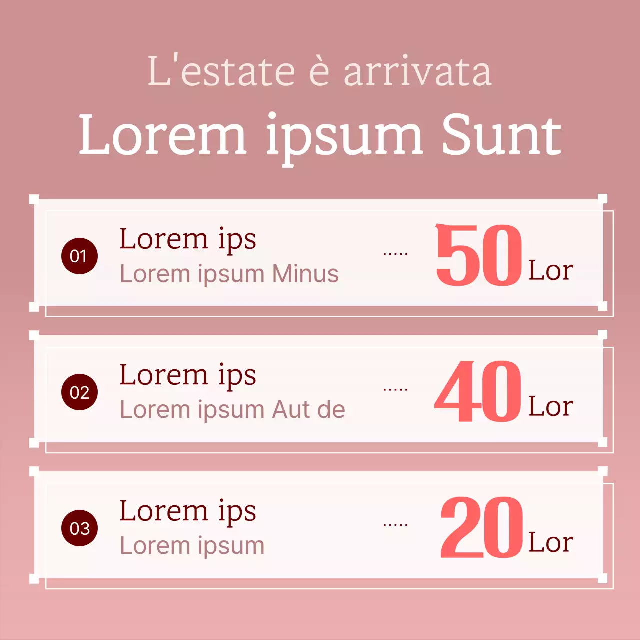 Pacchetto procedura Basic Style bianco e rosso post