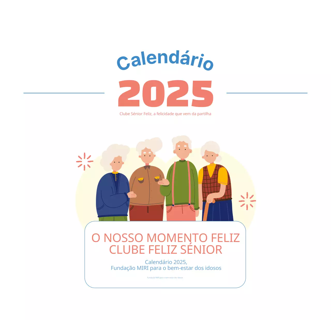 Calendário de negócios com ilustrações giras
