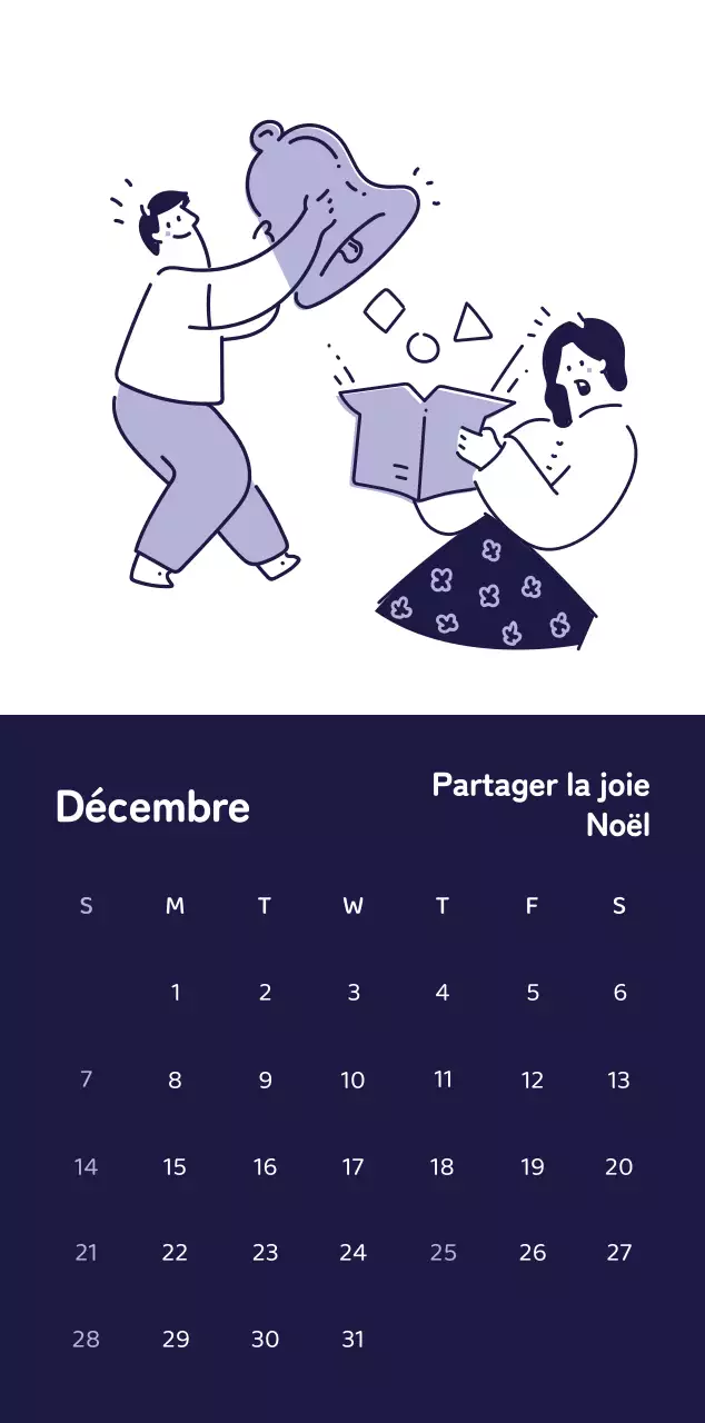 Calendriers avec illustrations colorées et émotionnelles