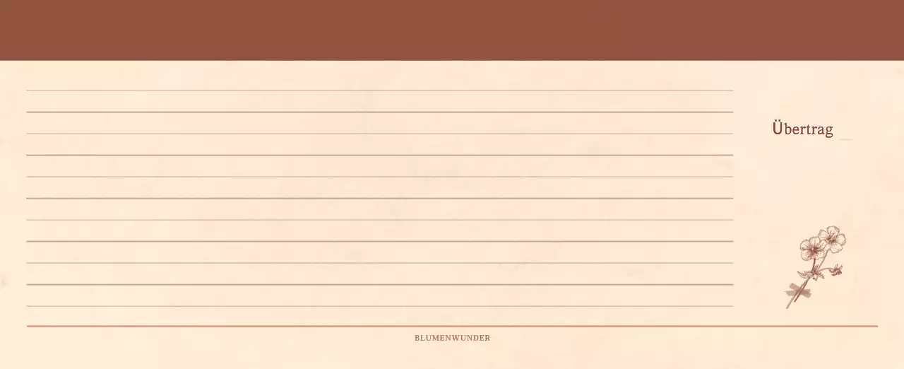 Ein sentimentaler Blumenkalender in hellbraunem und braunem Wollpapierkonzept