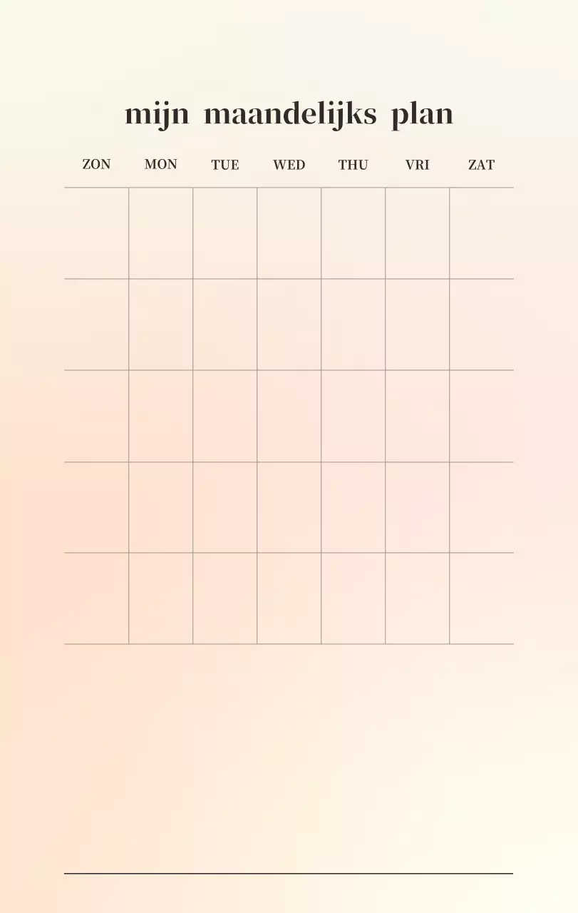 Minimalistische kalender met kleurverloop