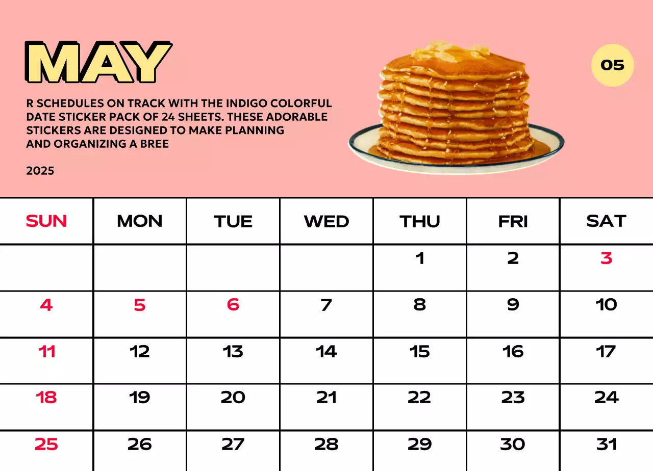 様々なレトロなイラストが描かれたカラフルなカレンダーカレンダー